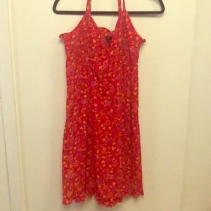 Red strappy dress